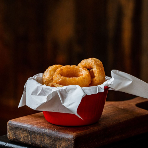 Onion Rings with Barbecue Sauce (4 pieces)